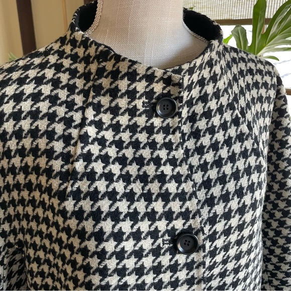 Talbots Wool Blend Black & White Houndstooth Double Face Swing Jacket size XL - Picture 12 of 12